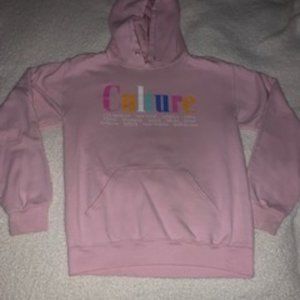 "culture" soft pink hoodie